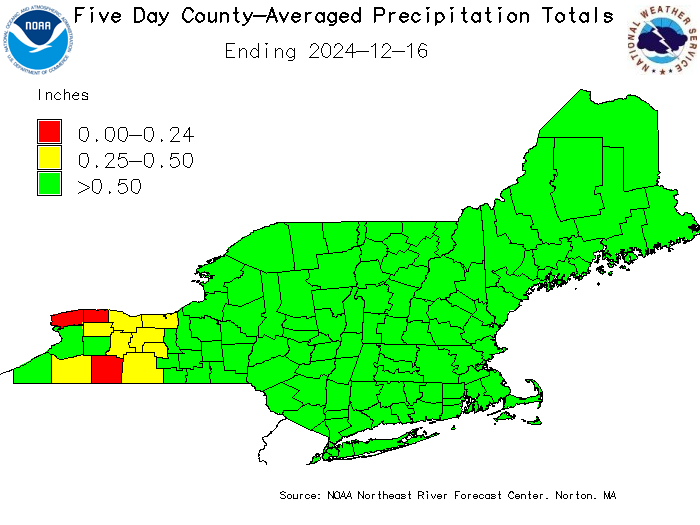 Graphic of county averaged precipitation over the past 5 days.