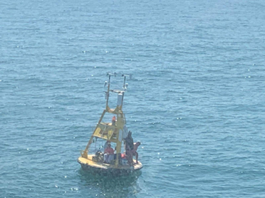 NOAA weather buoy located in Gray’s Reef National Marine Sanctuary acts as a safe haven for survivors of an overturned vessel.