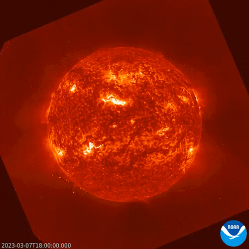 Animated gif of a coronal mass ejection on the Sun