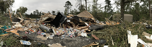 The remnants of the Munson’s mobile home (Photo- Charlie Woodrum)