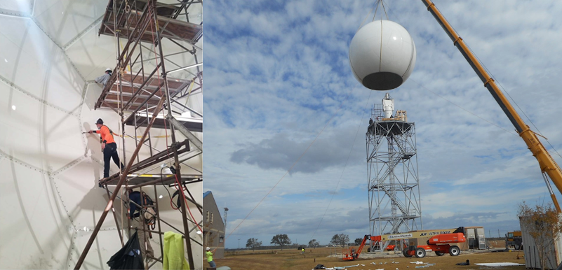 Radar being repaired at the National Weather Service Lake Charles Weather Forecast Office. Credit: NOAA