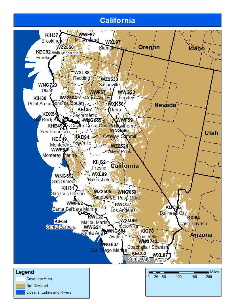 California Propagation Coverage Map
