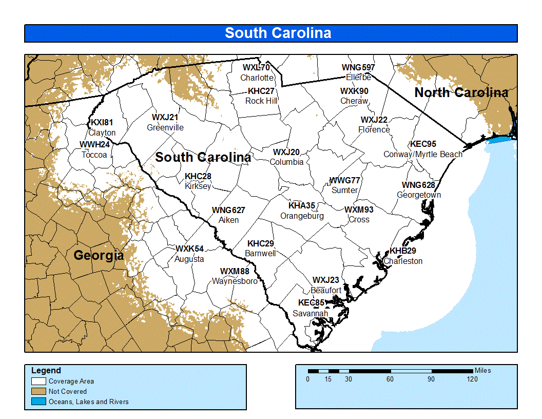 South Carolina Map