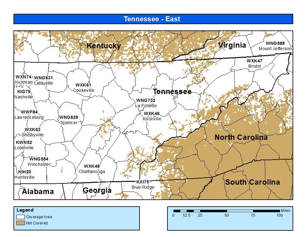 Tennessee Propagation Coverage Map