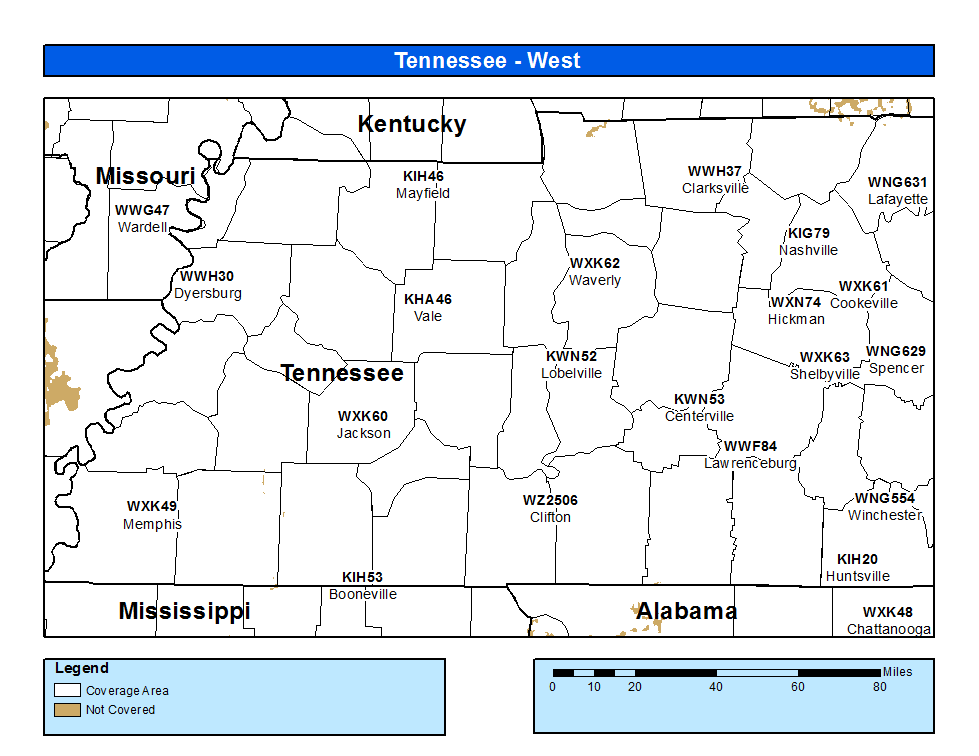 Tennessee Propagation Coverage Map