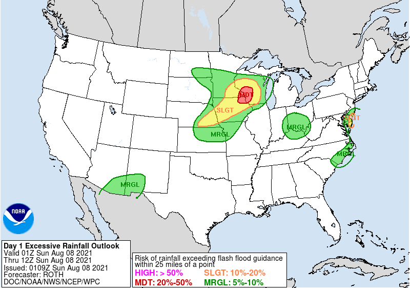Updated Day 1 Excessive Rainfall Outlook