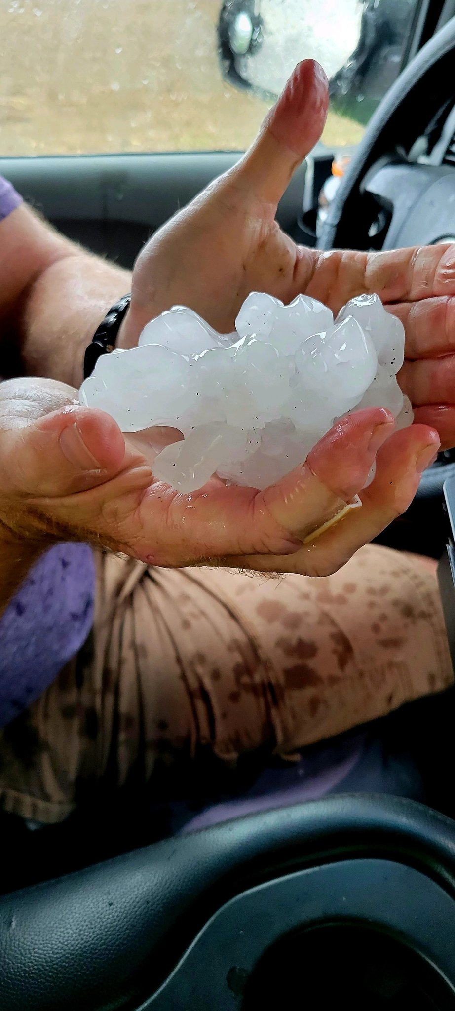 Large hailstone near Humboldt, NE