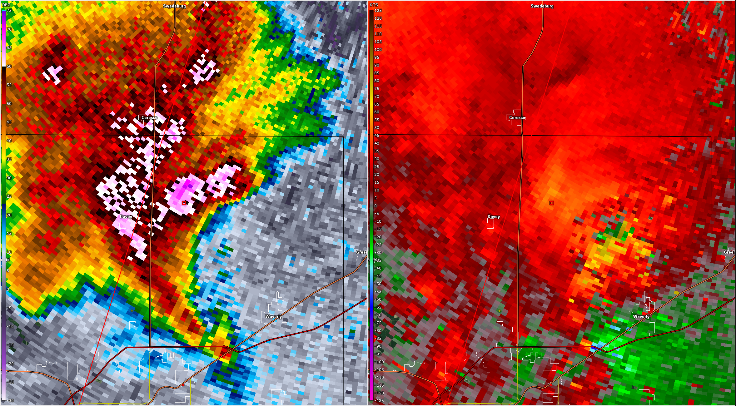 Northeast Lincoln/Waverly tornado at peak intensity