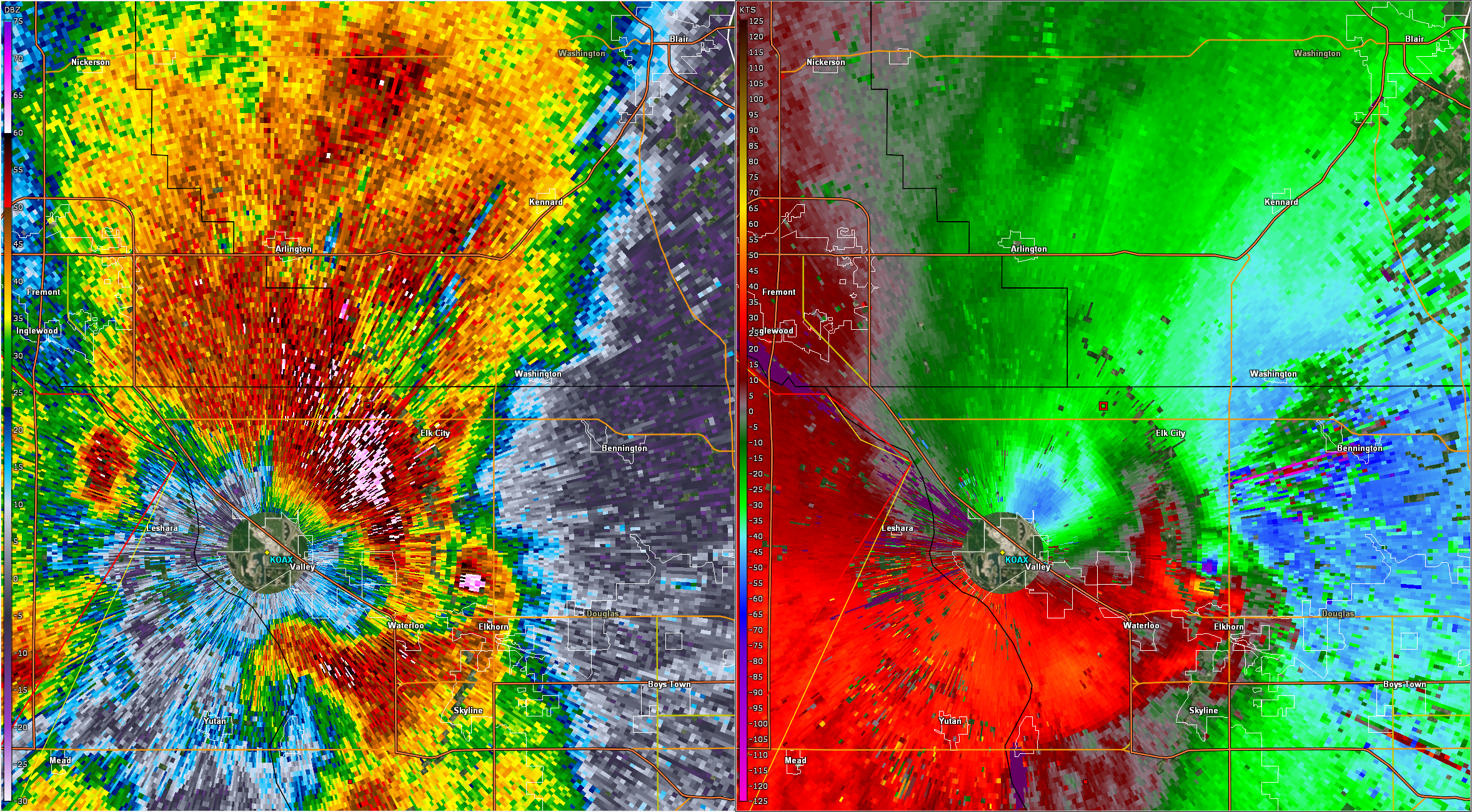 Elkhorn, NE tornado at peak intensity