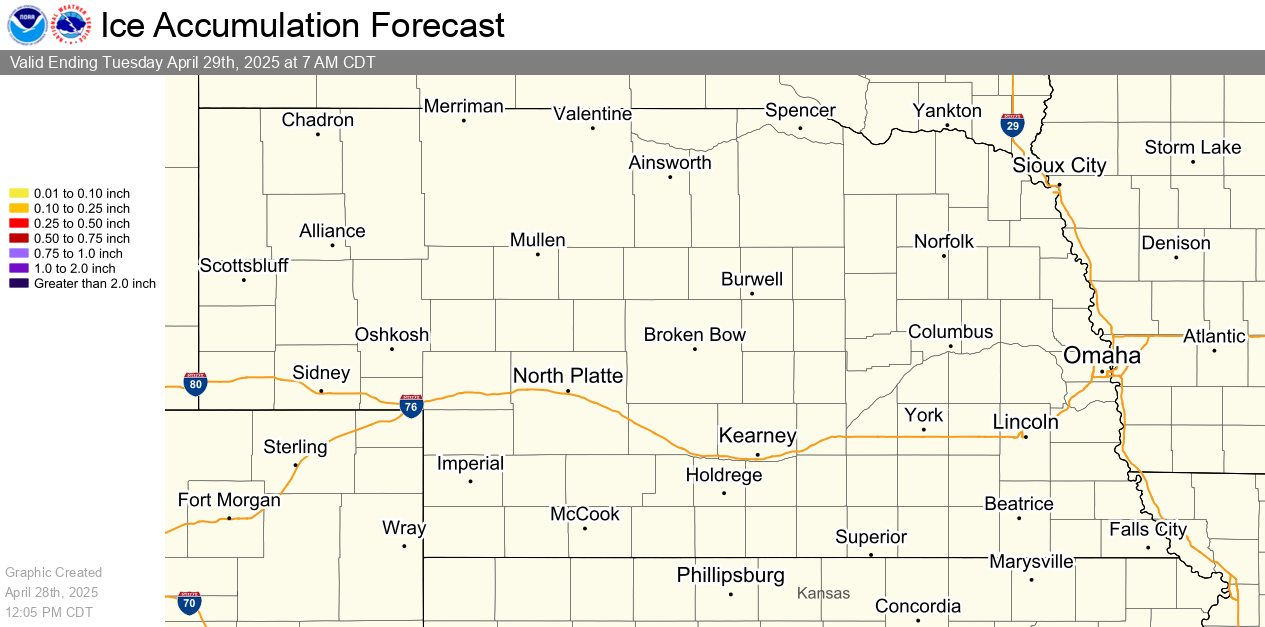 24 Hour Ice Accumulation Forecast