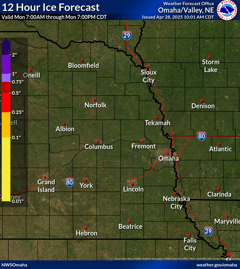 12 Hour Ice Accumulation Forecast