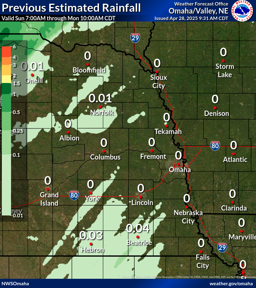 Previous 24 Hours of Precip