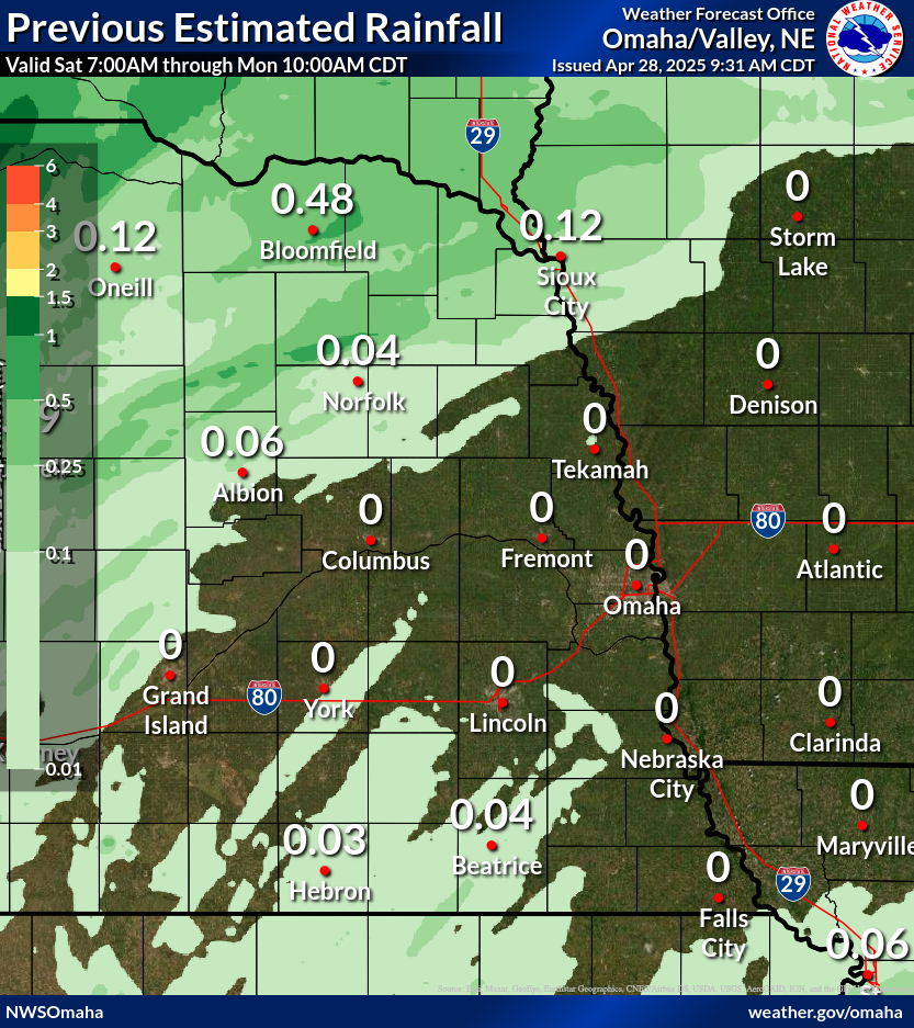 Previous 48 Hours of Precip