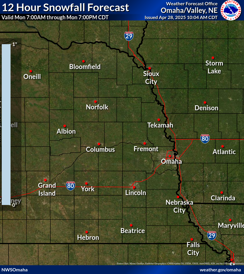 12 Hour Snow Accumulation Forecast