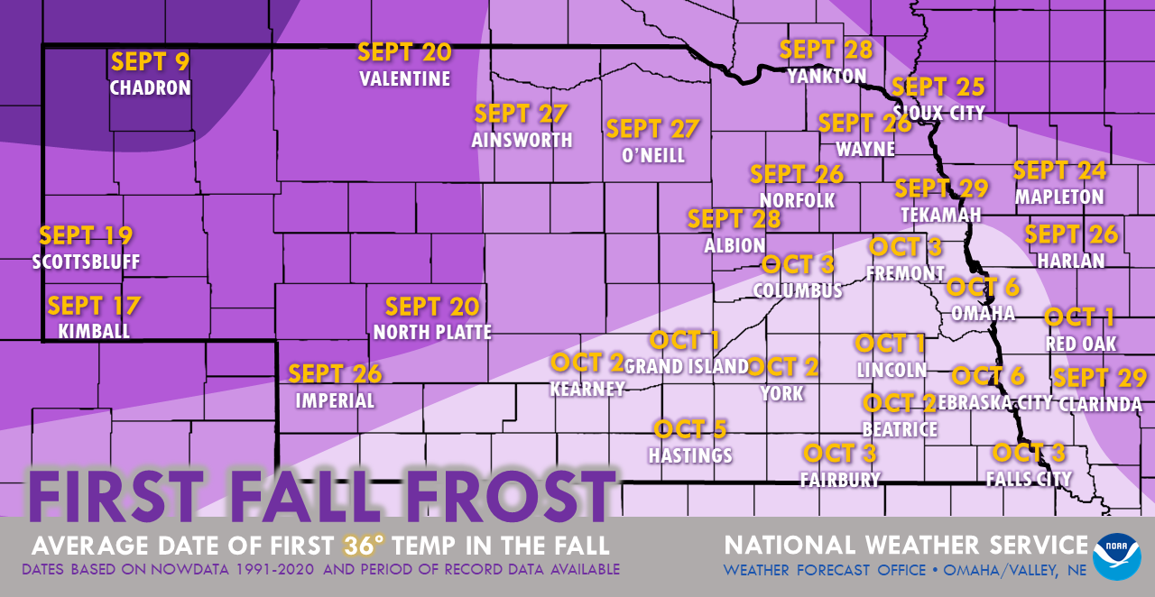 Average First Fall Frost Date