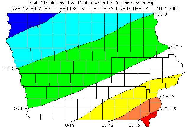 Iowa First Fall Freeze