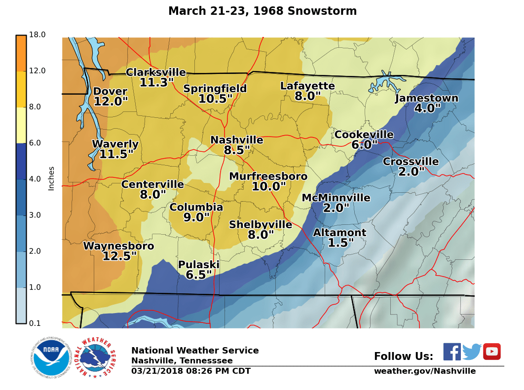 March 21-23, 1968 Snow Totals