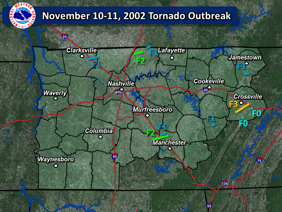 November 10, 2002 track map