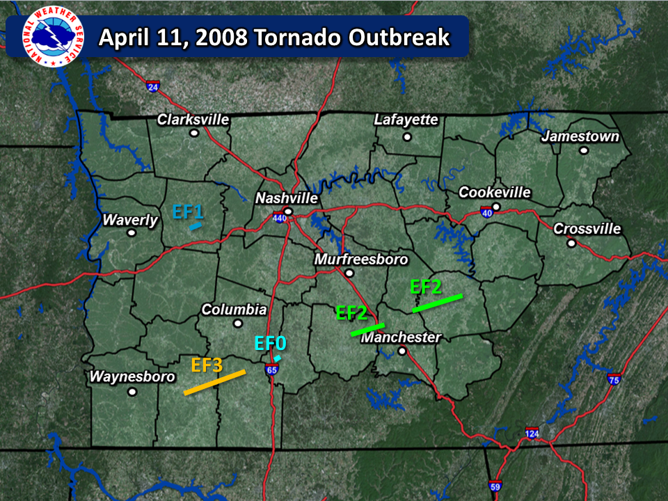 April 11, 2008 track map