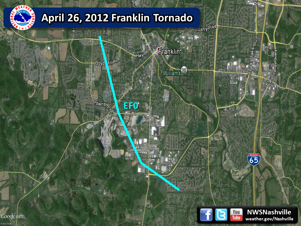 Franklin Tornado Map