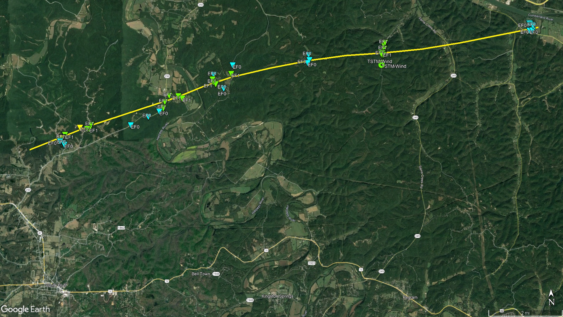 Tennessee tornadoes path See where they hit in Clarksville, Nashville