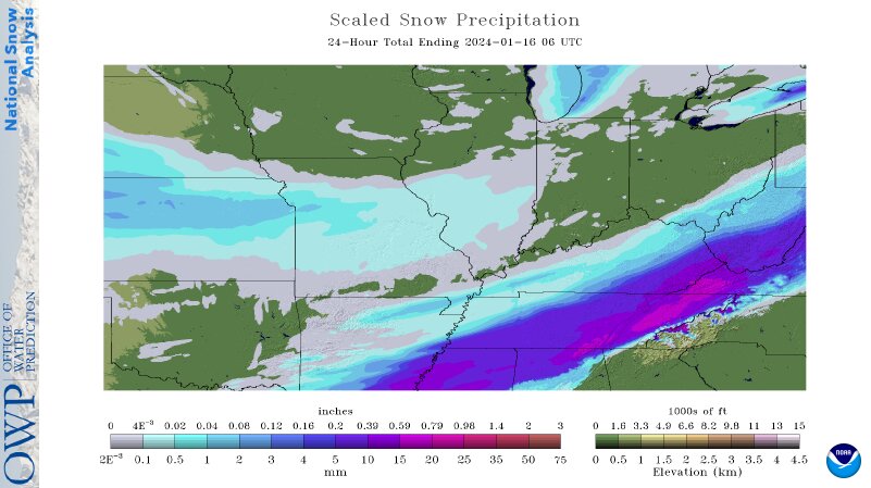 January 15, 2024 Snowfall