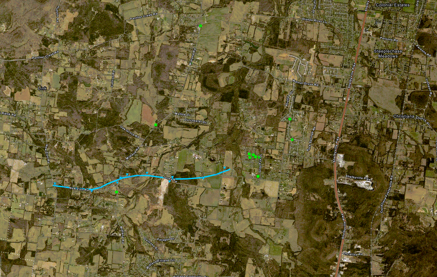 Christiana Straight Line Wind Map