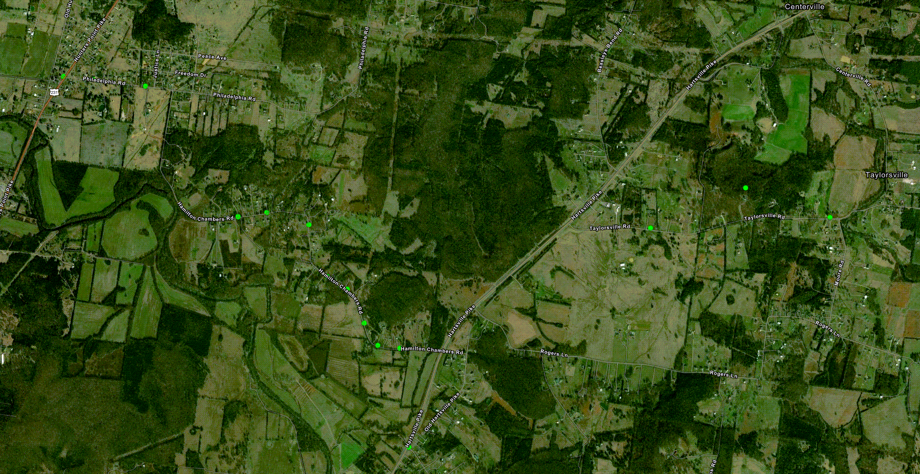 Wilson County Straight Line Wind Map