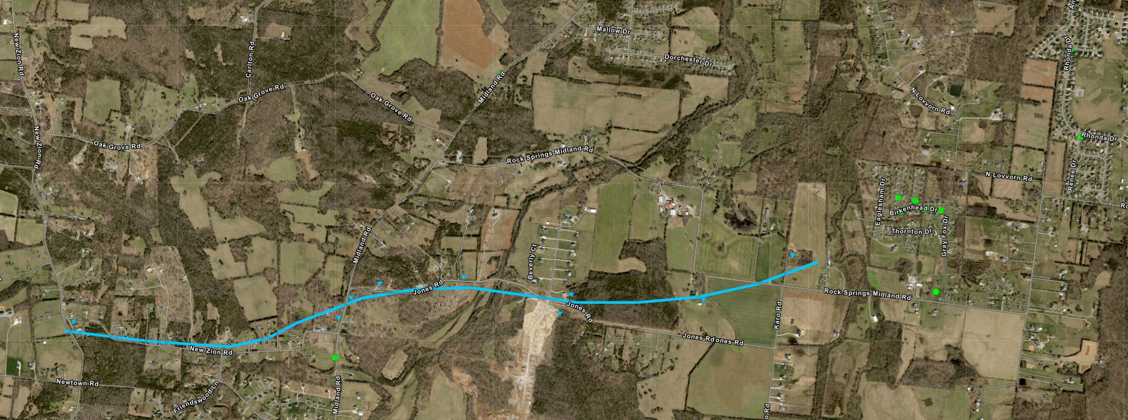 Christiana Tornado Path Map