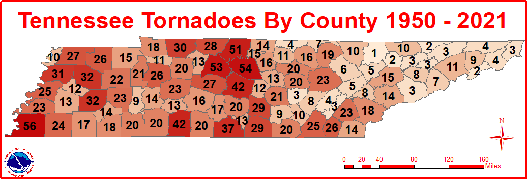 Tennessee tornado map