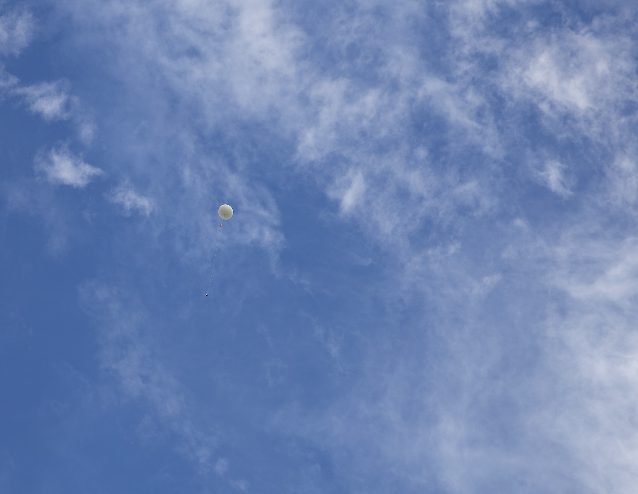 Weather balloon ascending