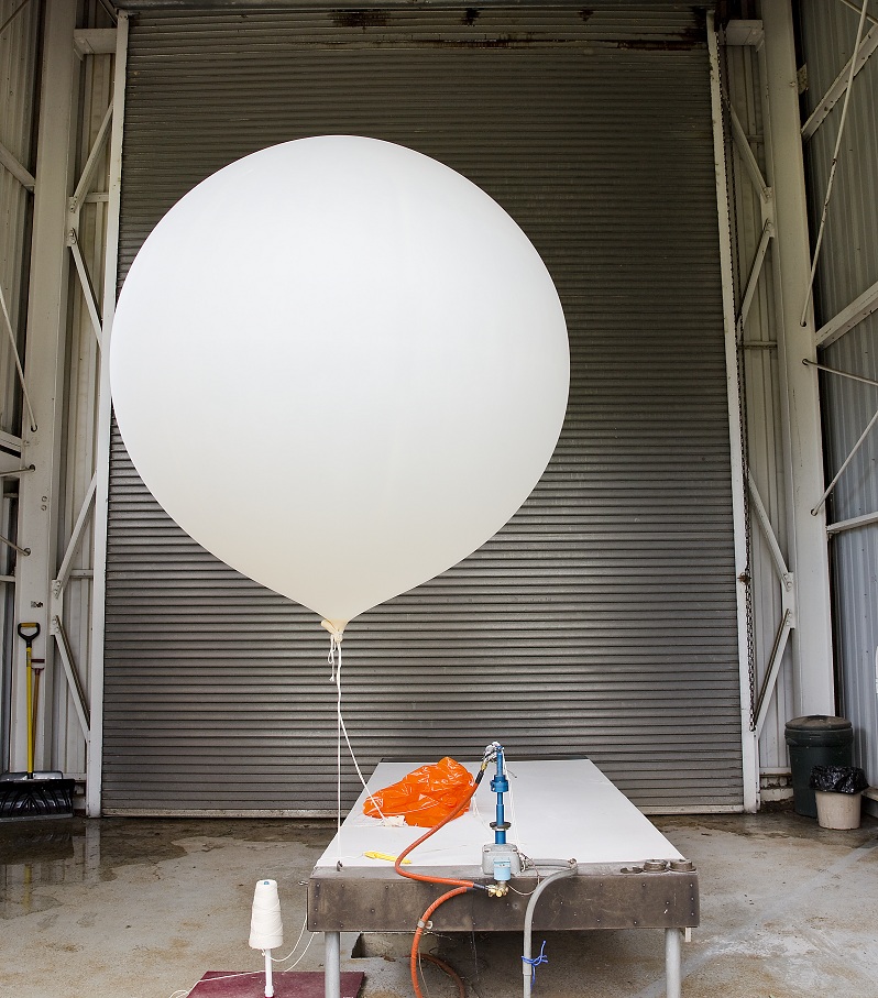 Flight train and inflated balloon