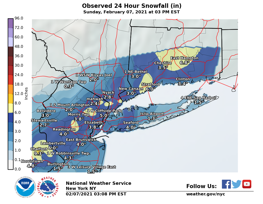 Image of 24 Hour Snowfall