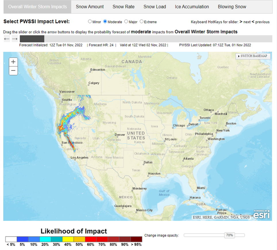 Experimental Probabilistic Winter Storm Severity Index