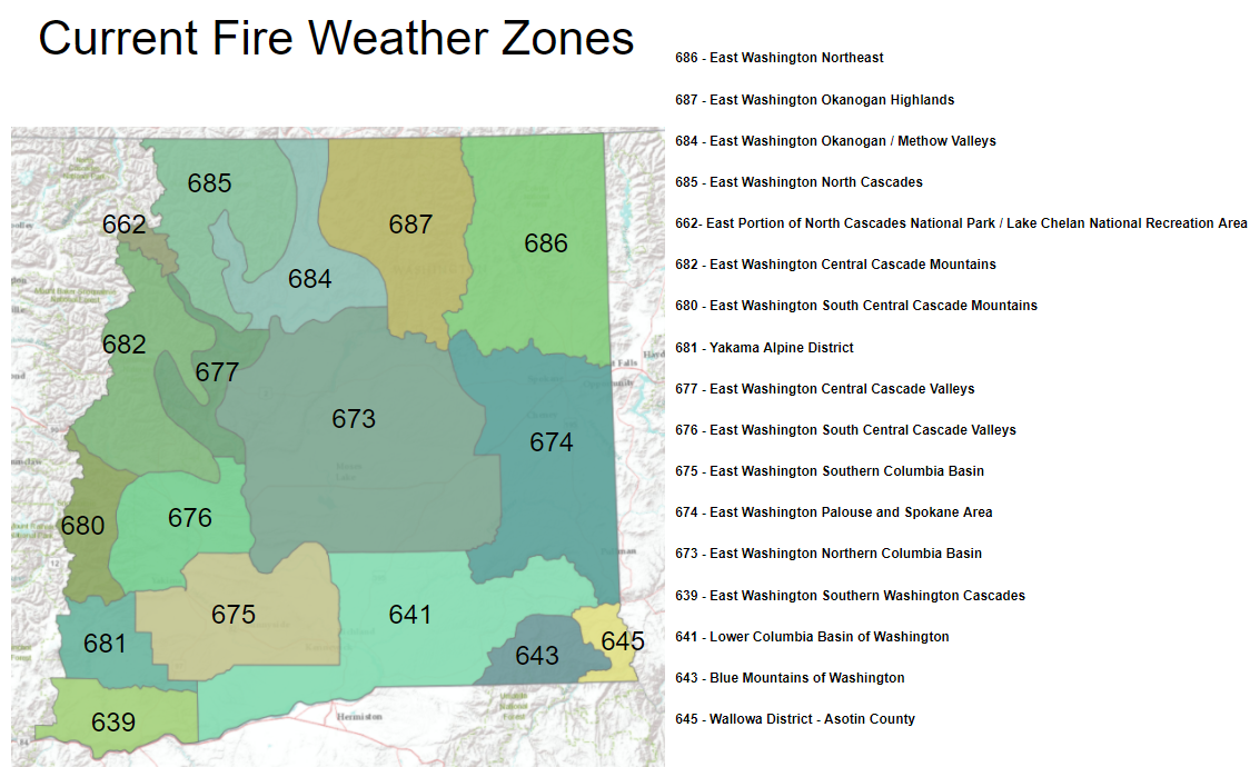 Proposed Changes to Eastern Washington Fire Weather Zones in 2022