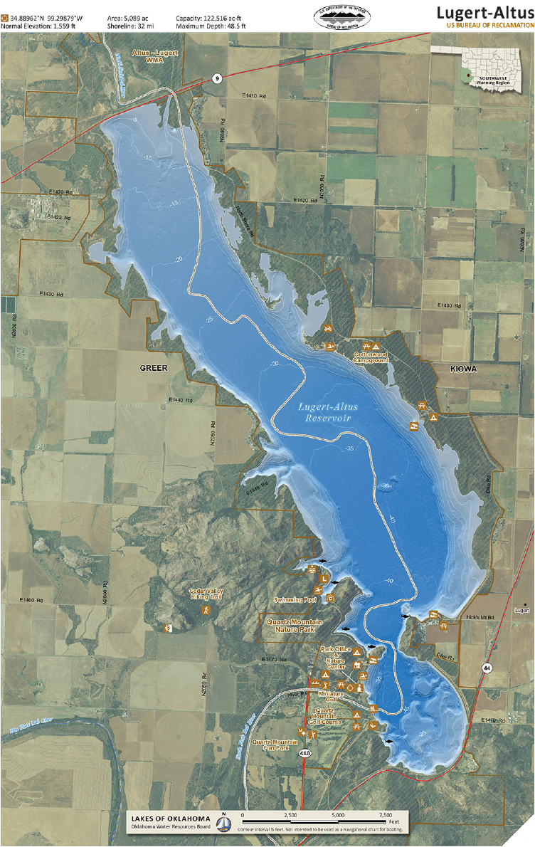 OWRB Map for Altus-Lugert Lake