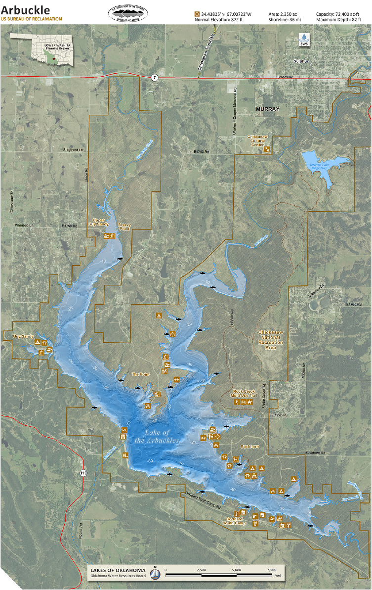 OWRB Map for Lake of the Arbuckles