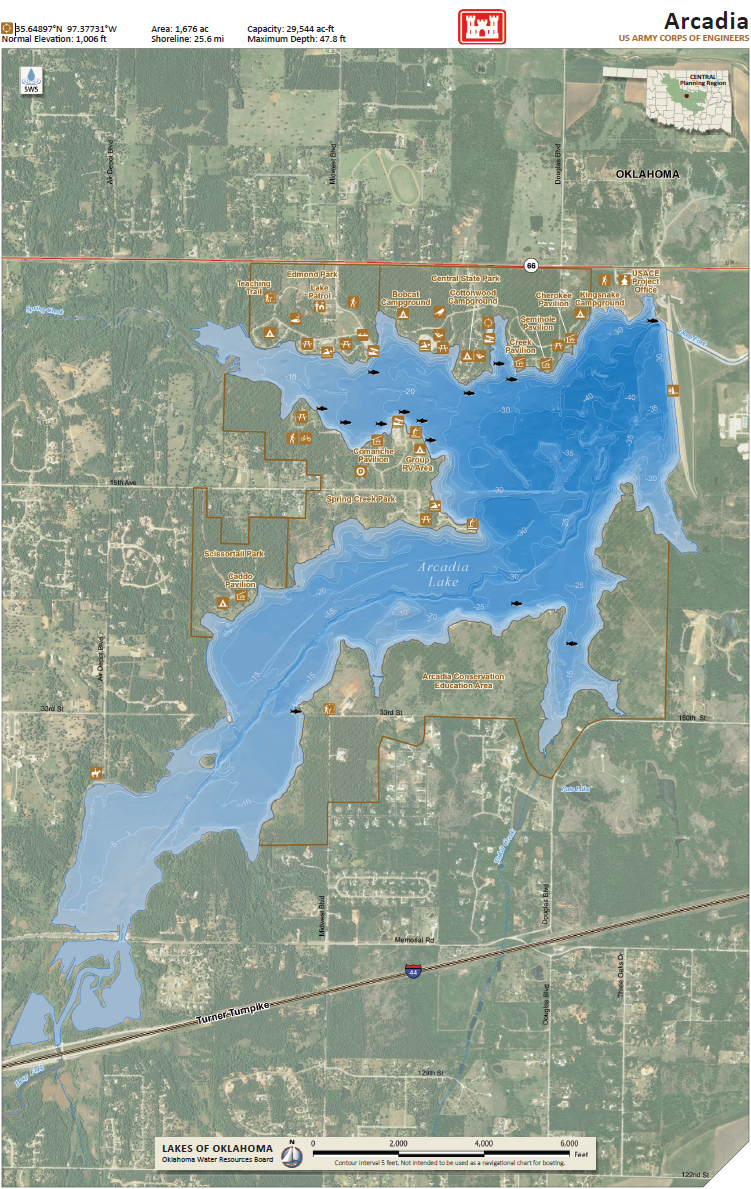 OWRB Map for Arcadia Lake
