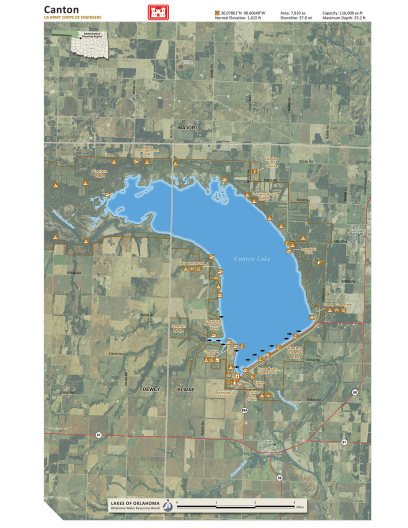 OWRB Map for Canton Lake