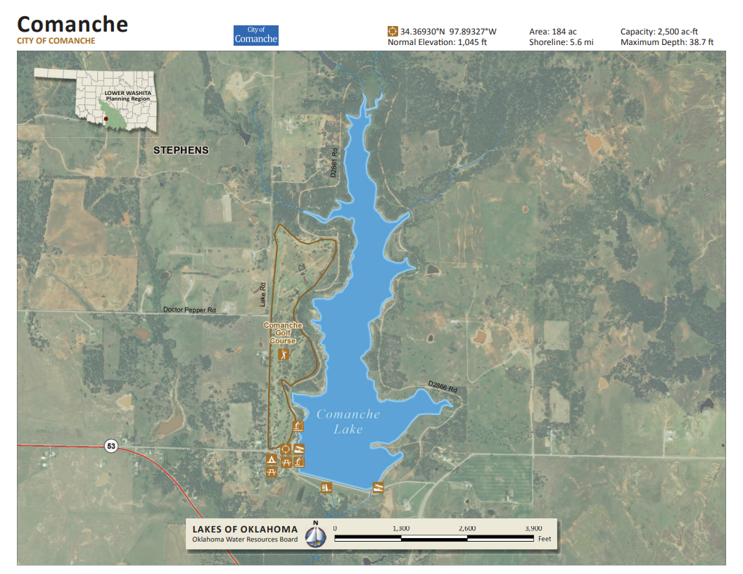 OWRB Map for Comanche Lake