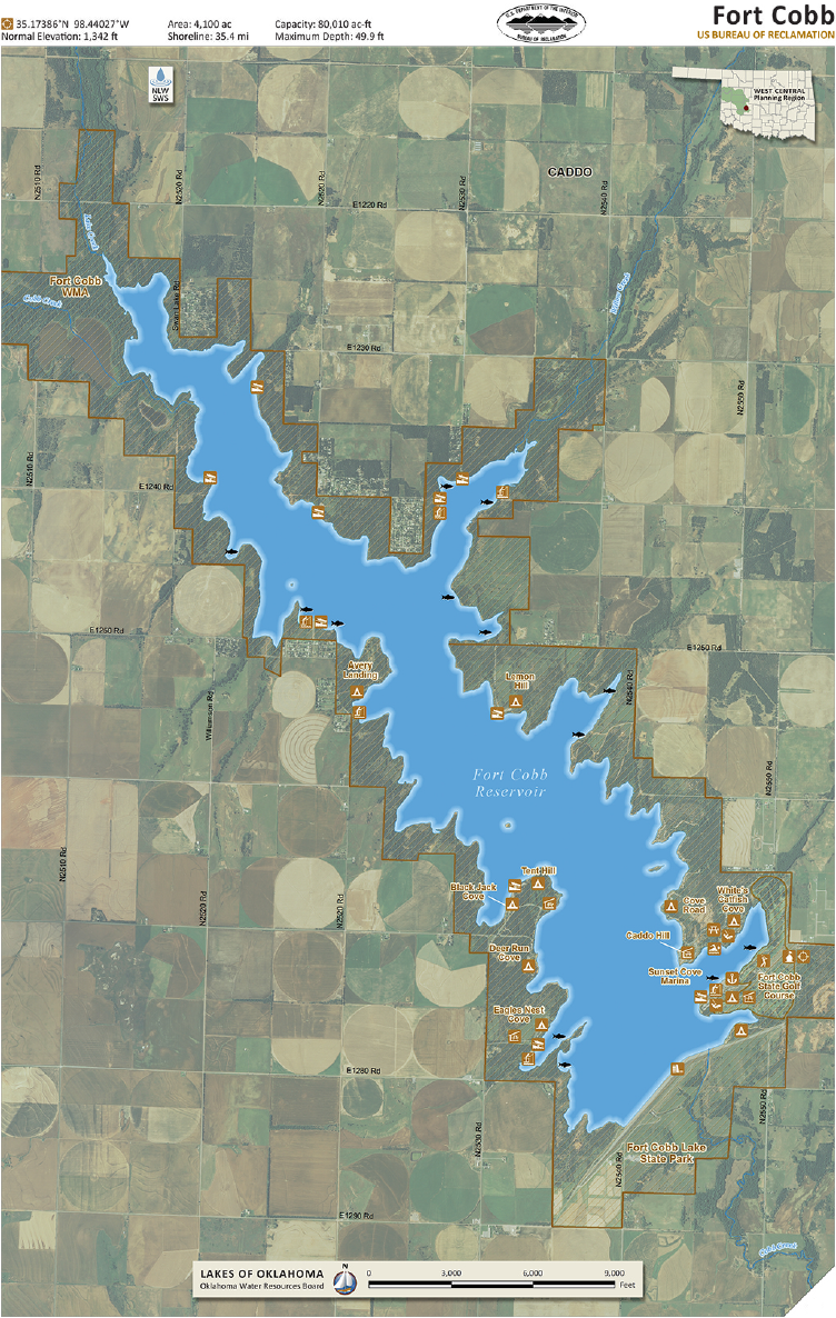 OWRB Map for Fort Cobb Lake