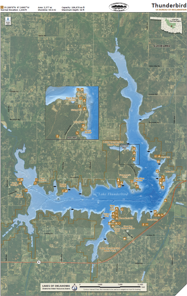 OWRB Map for Lake Thunderbird