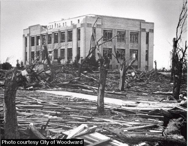 Photo damage produced in Woodward by the April 9, 1947 Tornado