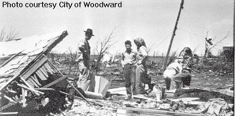Photo damage produced in Woodward by the April 9, 1947 Tornado
