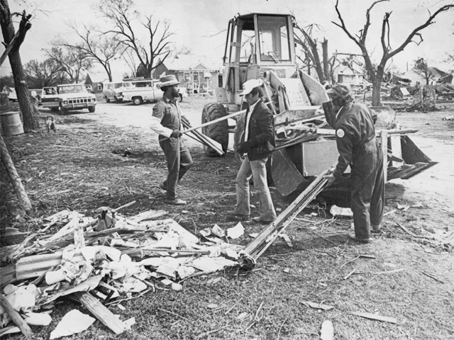 Tornado damage in Lawton, Oklahoma. Photo courtesy of the Lawton Constitution.