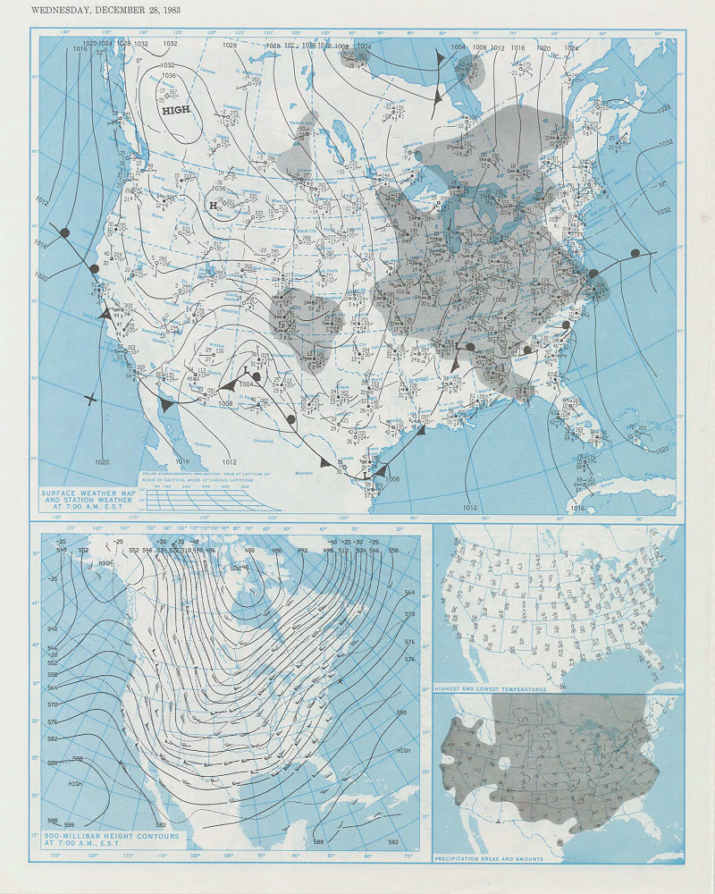 Daily Weather Map for December 28, 1983