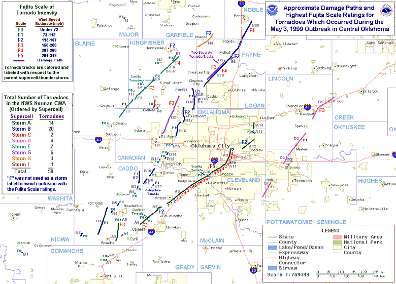 May 3-4, 1999 Outbreak Map
