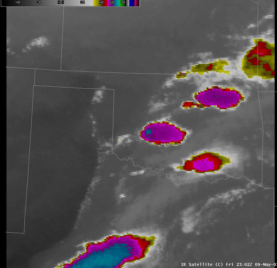 Satellite Image for 6:02 PM CDT, 5/09/2003