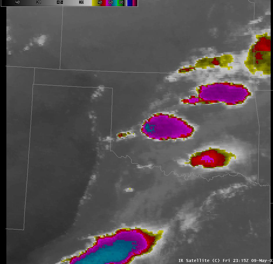 Satellite Image for 6:15 PM CDT, 5/09/2003