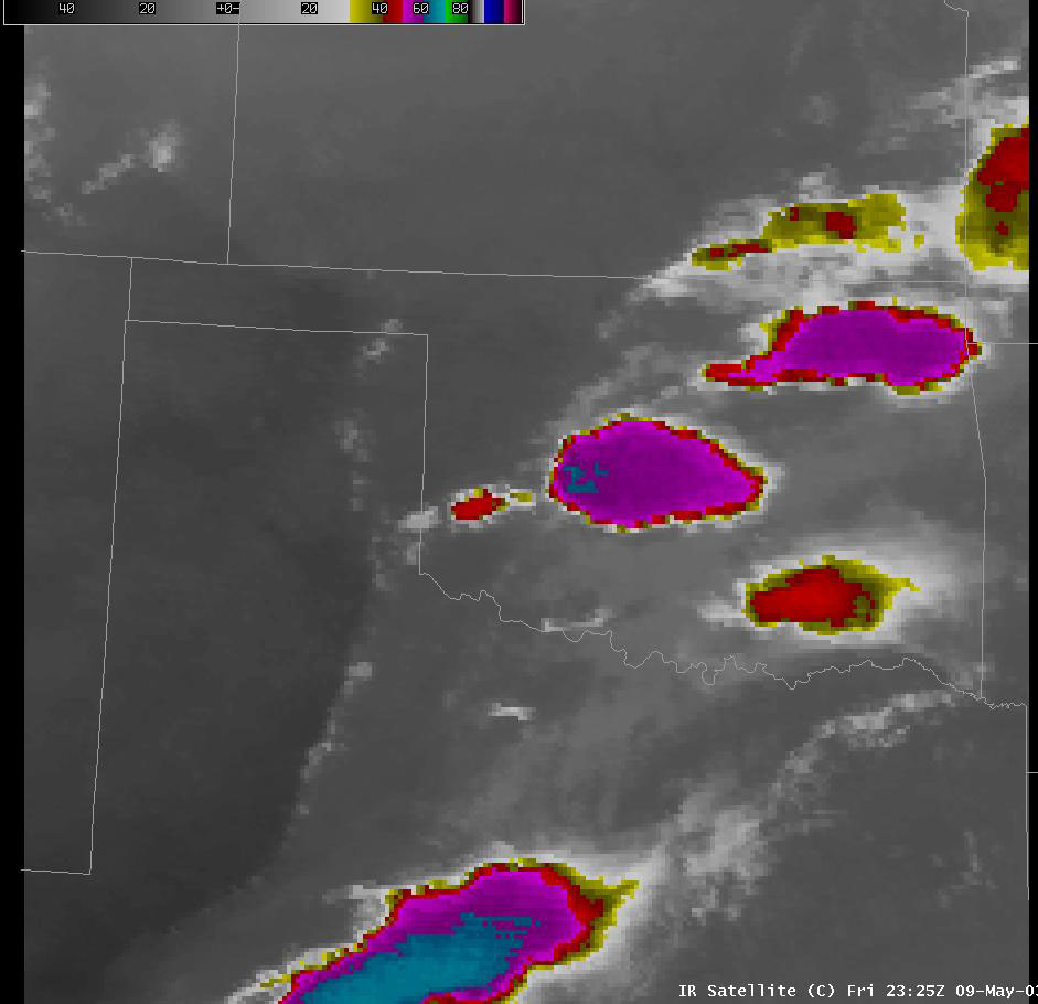 Satellite Image for 6:25 PM CDT, 5/09/2003